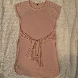 Blush T Shirt Dress with Tie